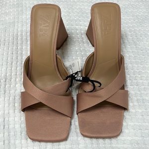 Zara heeled cross strap sandals